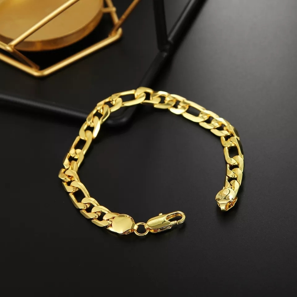***NEW 18k YELLOW GOLD 8 INCHES BRACELET, NICE BRACELET, CUTE BRACELET - Picture 3 of 5